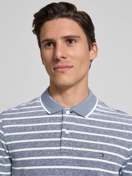 Tommy Hilfiger Koszulka polo o kroju regular fit z mieszanki bawełny i lnu Granatowy 3