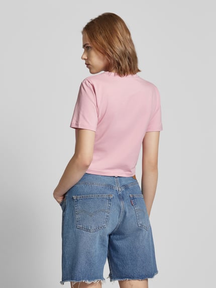 Low Lights Studios Kort T-shirt met labelprint, model 'SUPERSTAR' Roze - 5
