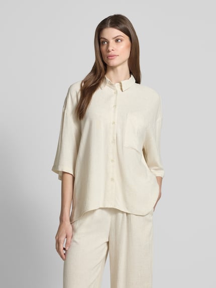Moves Blouse van een mix van viscose en linnen, model 'Elise' Beige - 4