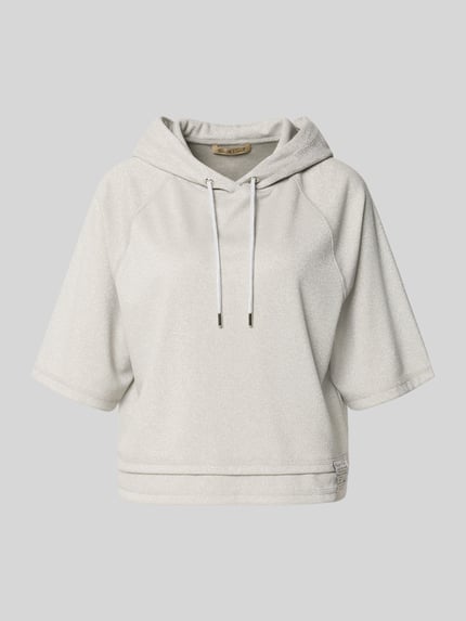 Produktfoto, Hoodie mit Viskose-Anteil im halbärmeligen-Design von Smith and Soul, beige, lockere Passform, glatte Textur, Kapuze, Raglanärmel
