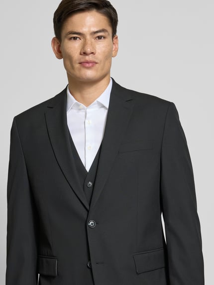 Christian Berg Men comfort fit 2-knoops colbert met reverskraag Zwart - 3
