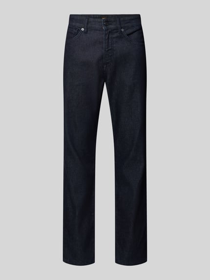 Produktfoto, Jeans im 5-Pocket-Design Modell "Re.Maine" von BOSS Orange, dunkelblauer Baumwoll-Mix mit Stretch-Anteil, Gerader Schnitt