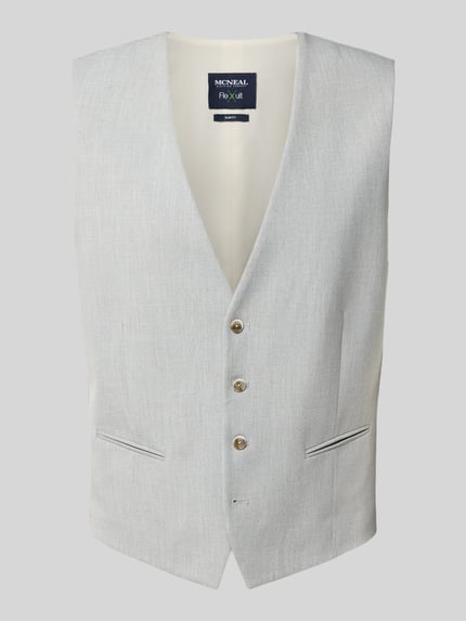 MCNEAL Slim Fit Weste mit Kleinstruktur Hellgrau 2
