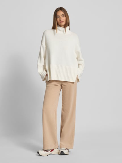 Lanius Wide Leg Cordhose mit Knopf- und Reißverschluss Modell 'MARLENE' Beige 1