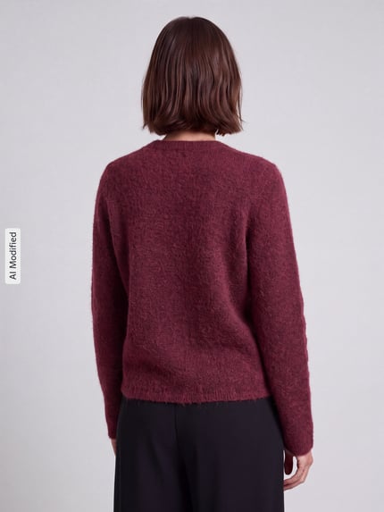 Selected Regular Fit Pullover aus Woll-Mix Modell 'LULU' Bordeaux 5