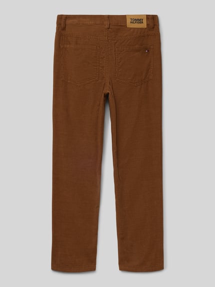Tommy Hilfiger Teens Straight fit corduroy broek van puur katoen Cognac - 3