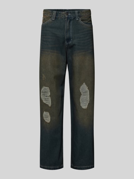 Karl Kani Relaxed baggy fit jeans in destroyed-look, model 'Distress' Jeansblauw - 2