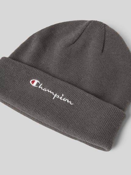 Champion Beanie mit breitem Umschlag und Logo-Stitching Anthrazit 2