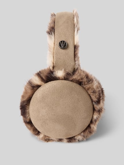 Loevenich Oorwarmers met labelapplicatie, model 'Leo' Taupe - 2