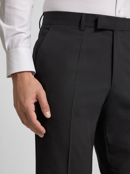 BOSS Regular fit pantalon van scheerwolmix model 'H-LEON-MM-C-NF' Zwart - 3