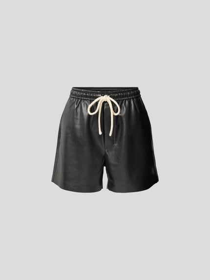 Nanushka Shorts in leerlook Zwart - 2