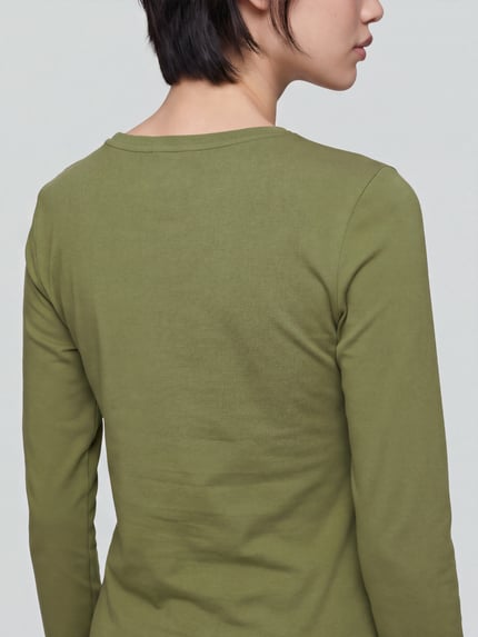 s.Oliver RED LABEL Longsleeve mit Rollsaum-Details Oliv 3