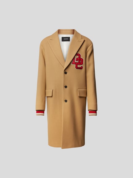 Dsquared2 lange wollen jas met klepzakken Lichtbruin - 2