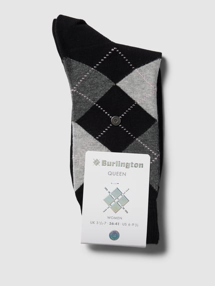 Burlington Socken mit Zickzack-Muster Modell 'Queen' Black 3