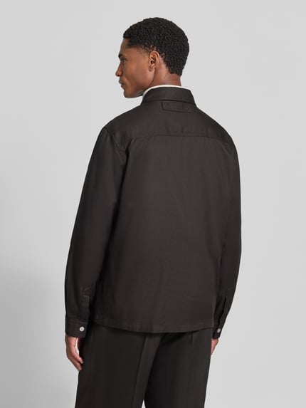 HUGO Regular Fit Bomberjacke / Blouson aus Lyocell-Baumwoll-Mix Modell 'Enasoz' Black 5