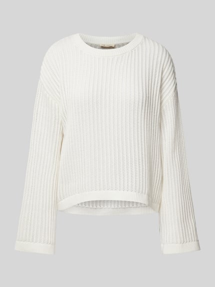 esmé studios Strickpullover in unifarbenem Design Modell 'Dicte' Offwhite 2