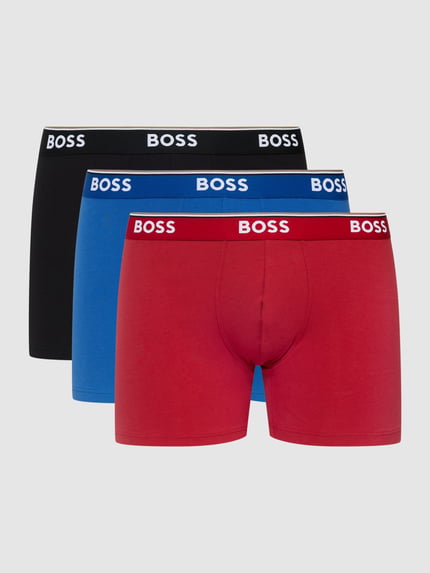 BOSS Trunks mit Logo-Bund im 3er-Pack Modell 'Power' Rot 2