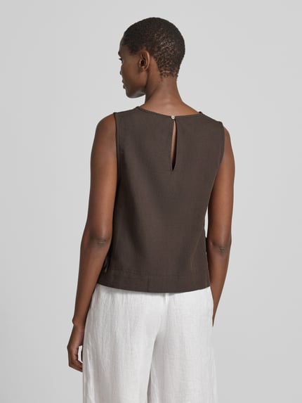 Neo Noir Blusenshirt mit seitlicher Schnürung Modell 'Svetlana' Dunkelbraun 5