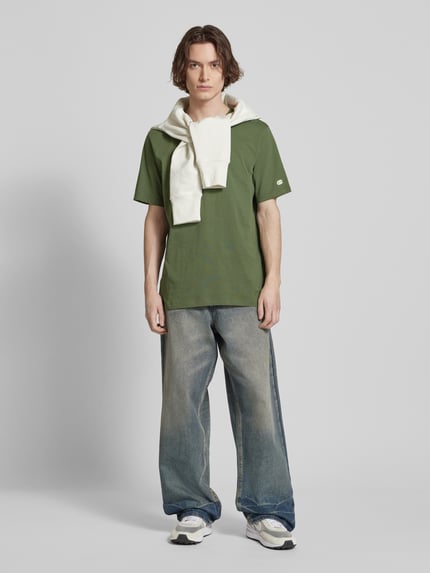 Champion T-shirt met labelstitching Olijfgroen - 1