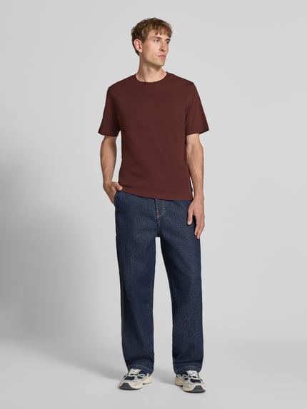 JACK & JONES T-Shirt mit Rundhalsausschnitt Modell 'ORGANIC' Bordeaux 1