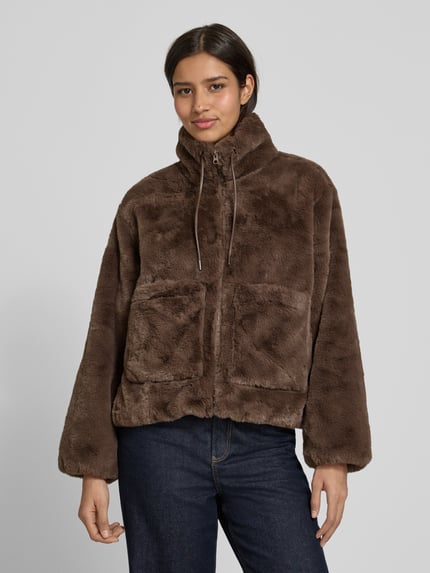 FREE/QUENT Jacke mit Kunstfellbesatz Modell 'FONY' Taupe 4