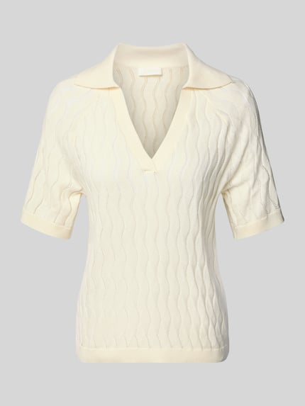 Gebreid shirt met platte kraag en V-hals Shop The Look MANNEQUINE