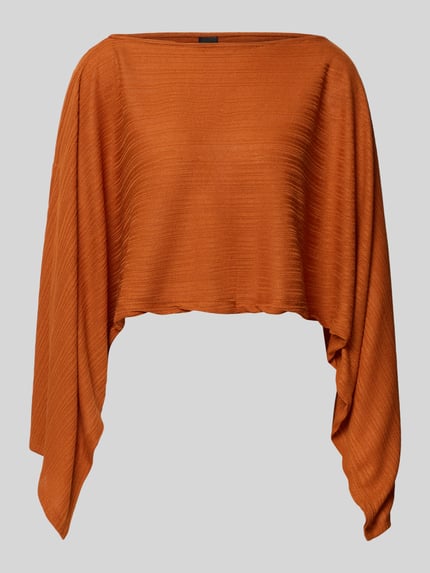 Produktfoto, Relaxed Fit Oberteil mit Viskose-Anteil Modell 'Poncho' von Gina Tricot in Orange, Material-Mix, leicht strukturierte Textur, Damen Oberteil, Langärmeliges Design, Rückenlänge bei Größe XS/S: 62 cm