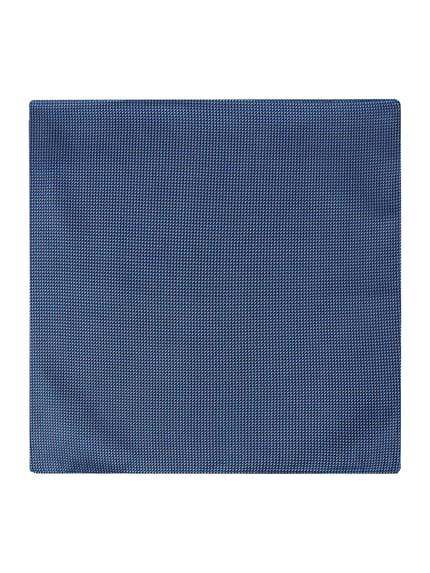 Produktfoto, Einstecktuch aus Seide mit Strukturmuster von Monti, rechteckig, blaue Farbe, feines Muster, Maße 27x27 cm