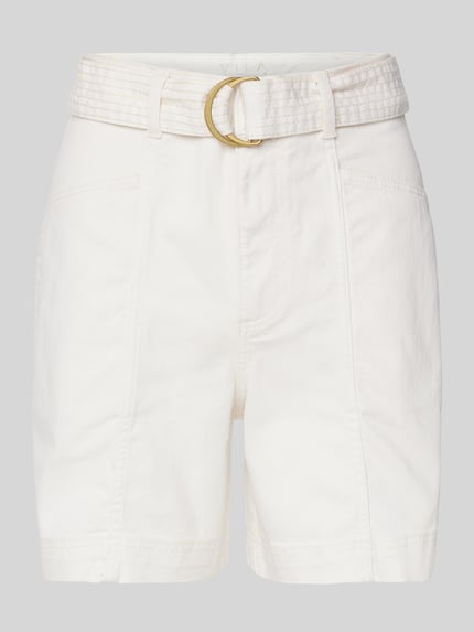 VILA High waist korte broek met riem, model 'OLA' Offwhite - 2