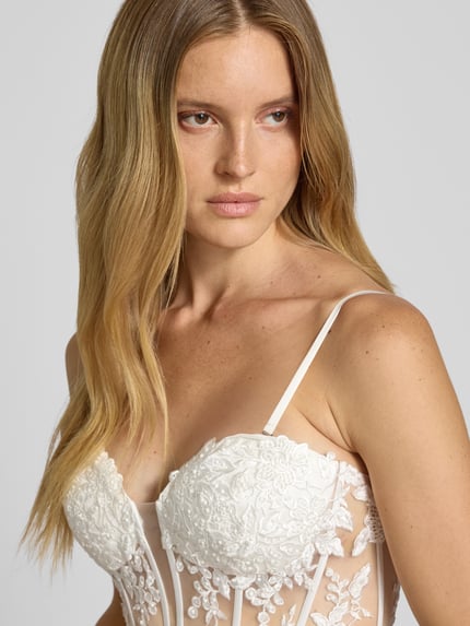Mascara Brautkleid in semitransparentem Design Weiss 6