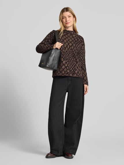 zero Sweter z dzianiny z elastycznej mieszanki wełny o kroju relaxed fit Średniobrązowy 1