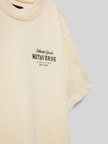 Cars Jeans T-Shirt mit Label- und Statement-Print Modell 'Mezzo' Sand 2