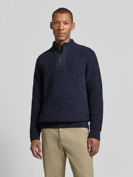 Barbour Regular Fit Troyer aus Woll-Mix mit Raglanärmeln Beige 4