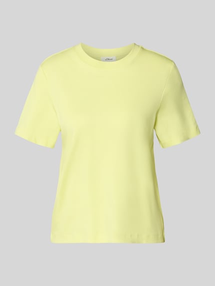 Produktfoto, Regular Fit T-Shirt aus reiner Baumwolle von s.Oliver RED LABEL, Optik: Unifarben, Länge: Cropped, Rundhals, Kurzarm, Jersey.