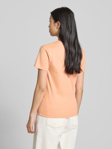 OPUS T-Shirt mit geripptem Rundhalsausschnitt Modell 'Samun' Orange 5