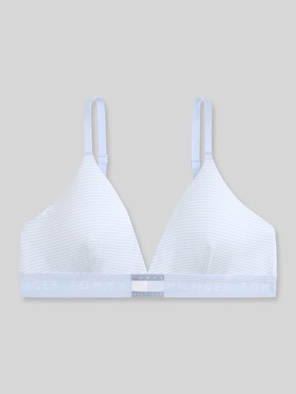 Tommy Hilfiger Triangel bh met logo in band Lichtblauw - 2