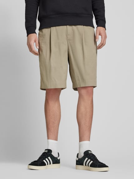 Calvin Klein Jeans Szorty o kroju relaxed fit z zakładkami w pasie Szarobrązowy 4