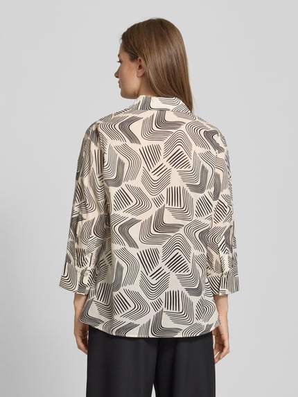 OPUS Regular fit blouse van viscose met blinde knoopsluiting Zand - 5