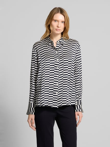 someday. Regular Fit Bluse mit durchgehender Knopfleiste Modell 'Zphere' Blau 4