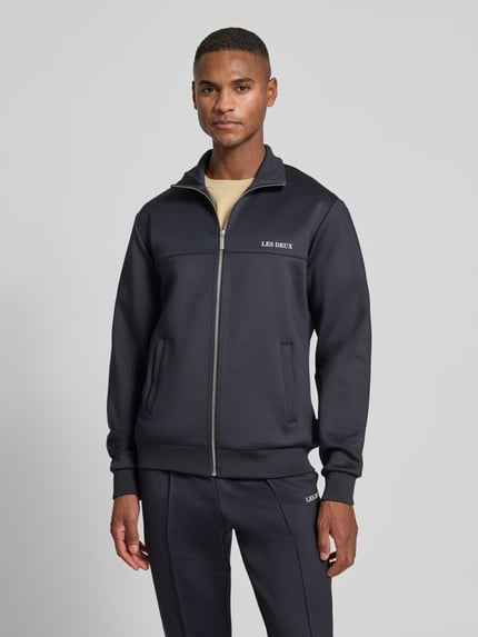 Les Deux Sweatjacke mit Label-Print Modell 'Ballier' Marine 4