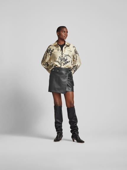 Nanushka Minirok in leerlook Zwart - 1