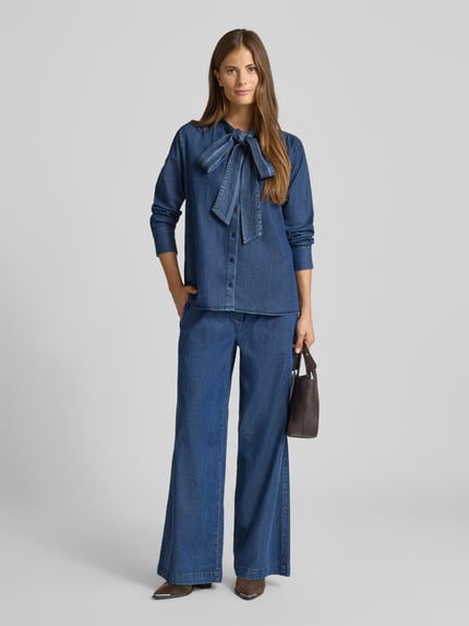 Smith and Soul Wide Leg Stoffhose in Denim-Optik Jeansblau 1