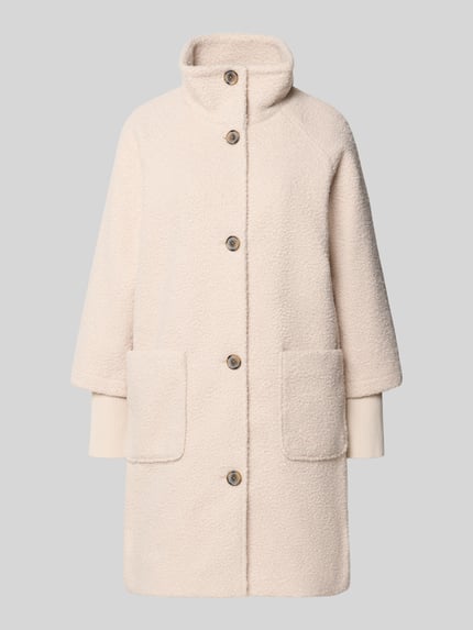 Tom Tailor Regular Fit Teddymantel mit hohem Stehkragen Beige 2