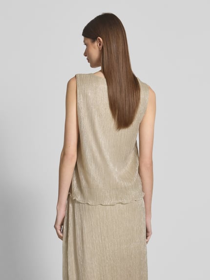 s.Oliver BLACK LABEL Loose fit plissétop met effectgaren Goud gemêleerd - 5