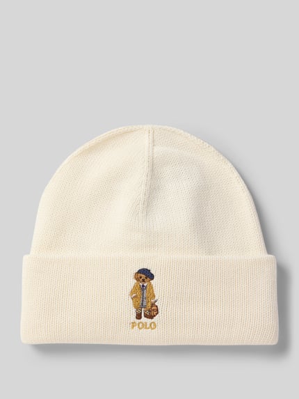 Polo Ralph Lauren Teens Beanie mit Label-Motiv-Stitching Ecru 1