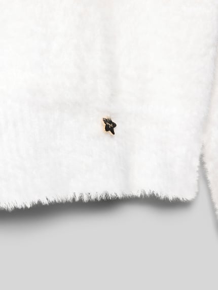 Mayoral Strickpullover mit Label-Applikation Ecru 2