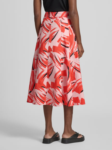 Essentiel Antwerp Uitlopende midi-rok met verborgen ritssluiting model 'JAELYN' Roze - 5
