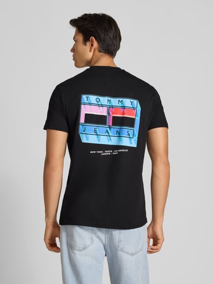 Tommy Jeans Regular Fit T-Shirt aus reiner Baumwolle Black 4