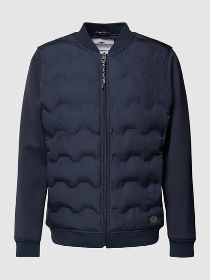 Fynch-Hatton Collegejack met labelpatch Marineblauw gemêleerd - 2