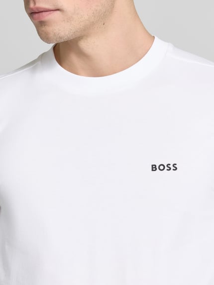 BOSS Green Longsleeve mit Logo-Schriftzug Weiss 3